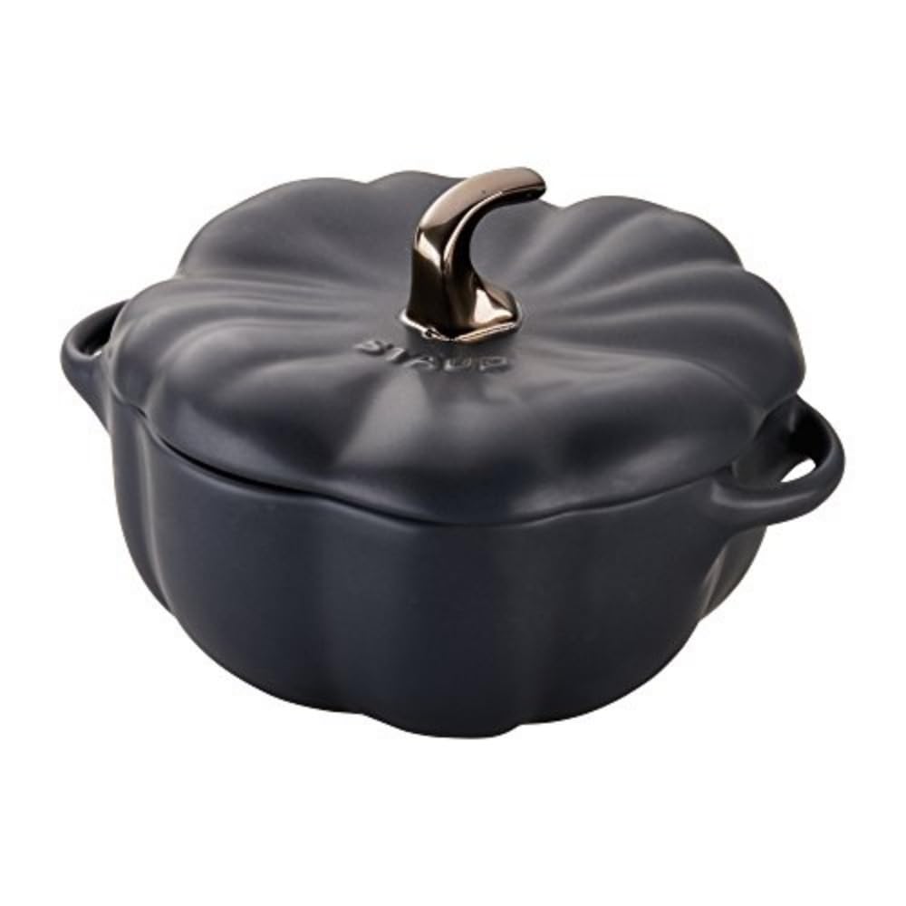 STAUB Ceramic 0.75-qt Petite Pumpkin, Oven & Stove Safe up to 572°F, Pumpkin Dish, Baking Candy Burnt Orange
