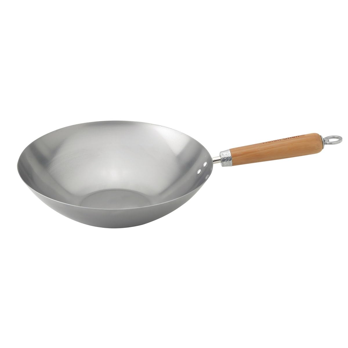 Helen's Asian Kitchen Carbon Steel Mini Wok, 8-Inch, Flat Bottom Chinese Stir Fry Pan With Rubberwood Handle For Single-Serve Stir Fry, Fried Rice, Noodles, And Asian Cooking