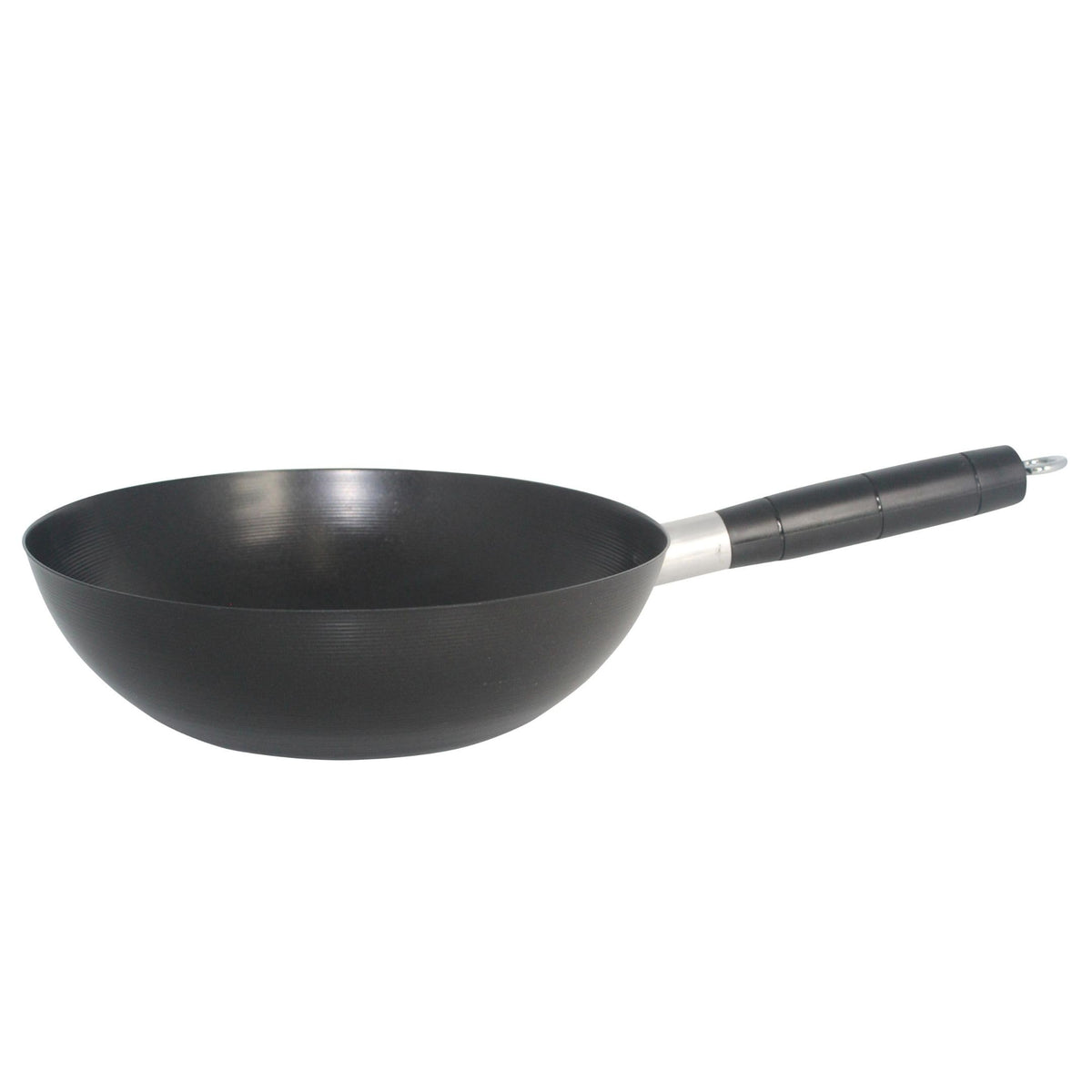IMUSA 9.5 Inch Carbon Steel Nonstick Wok with Cool-touch Handle, Black