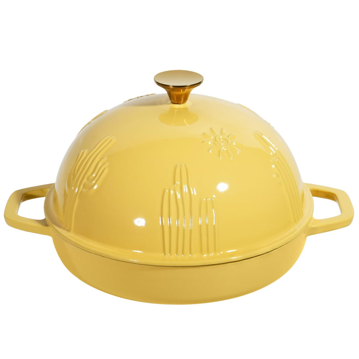 Flavehc Bread Oven Cast Iron Bread Dutch Oven with Cloche Lid for Bread Baking Darkcyan Enameled Cast Iron Bread Oven with Dome Lid for Sourdough, 9.8 Inches
