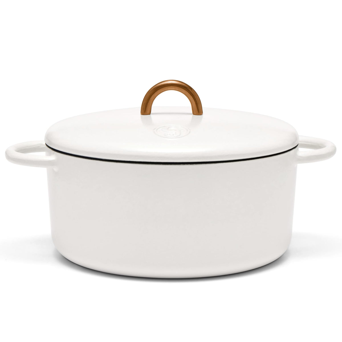 Great Jones 6.75 Quart Enameled Cast Iron Dutch Oven Pot w/Lid (Taffy)