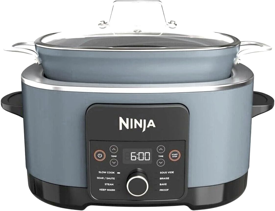 Ninja Foodi PossibleCooker PRO Plus with 11-in-1 Smart Cook System, Thermal Surround Technology, Powerful 1400-Watt Base, Oven safe up to 500º F - White (Renewed)