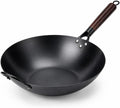 12.6-Inch Nitrided Carbon Steel Wok Pan, Flat Bottom, Induction