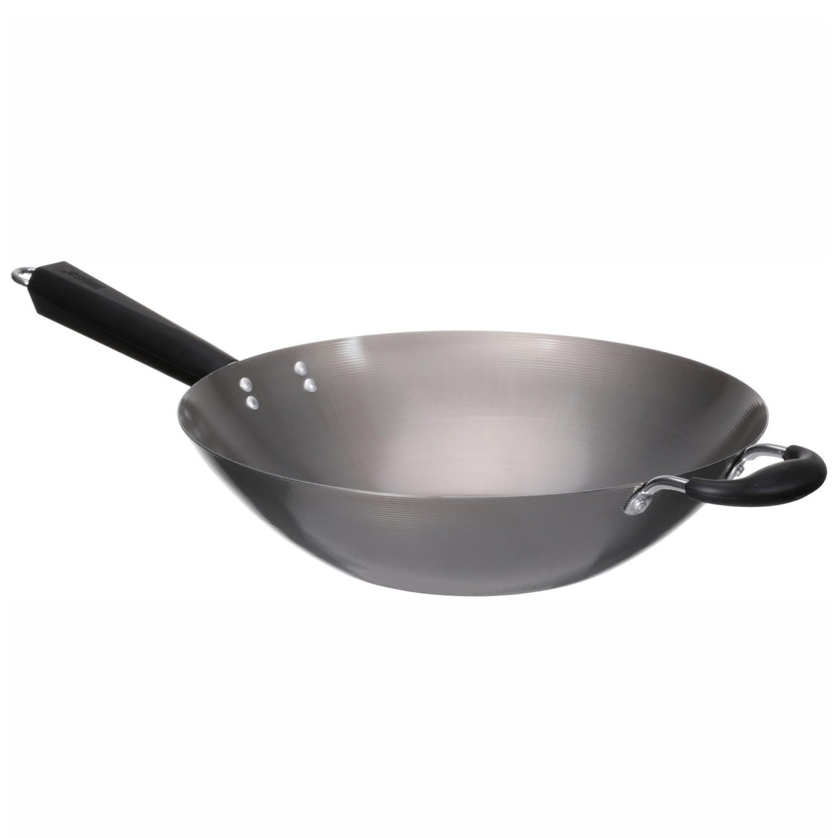 IMUSA 9.5 Inch Carbon Steel Nonstick Wok with Cool-touch Handle, Black