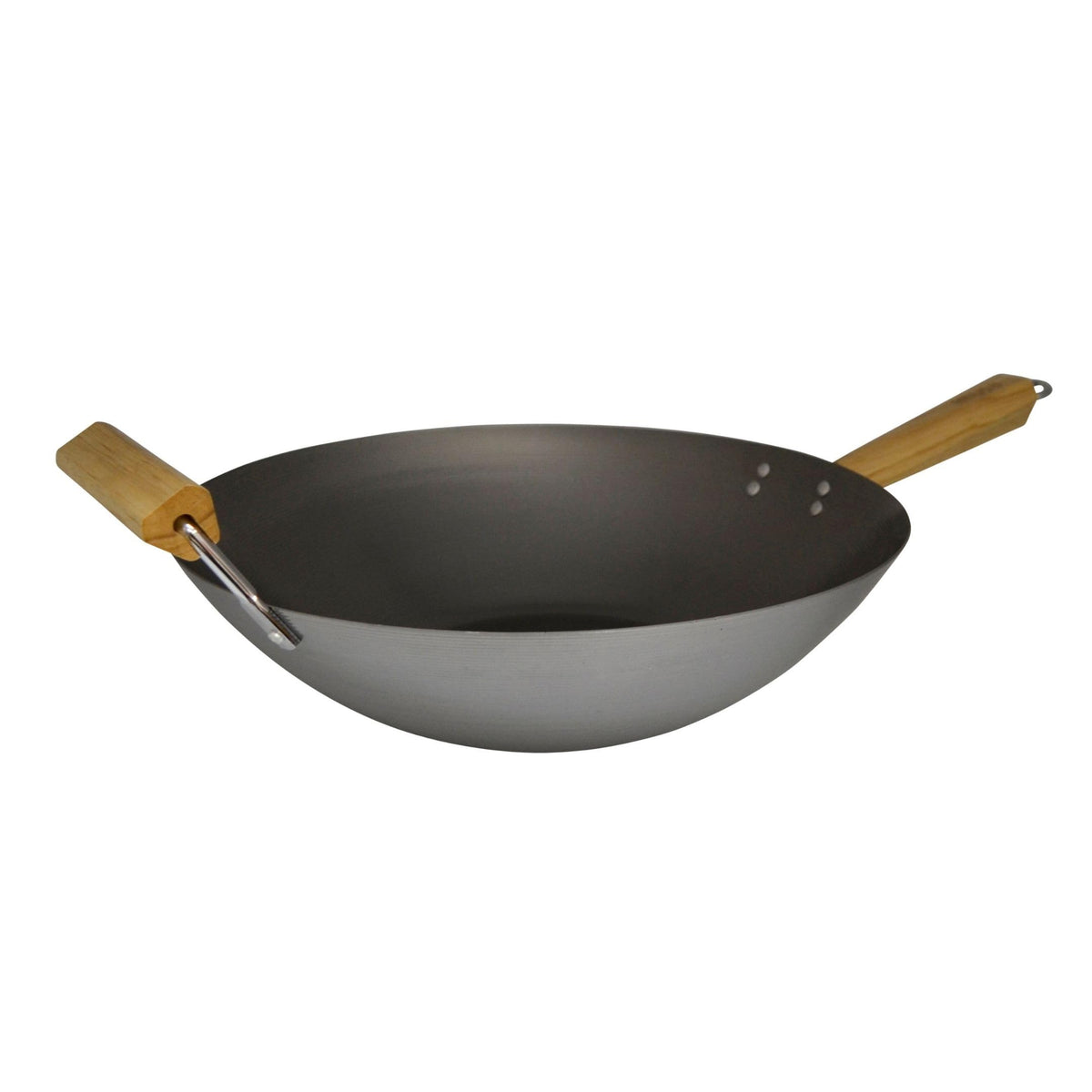 IMUSA 9.5 Inch Carbon Steel Nonstick Wok with Cool-touch Handle, Black