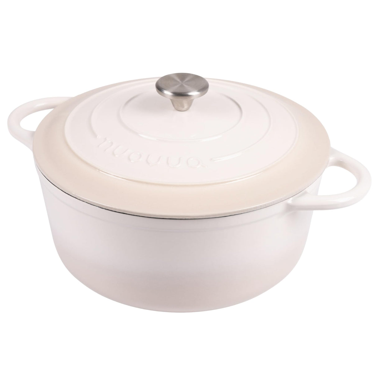 Nuovva Enamelled Cast Iron Dutch Oven Pot with Lid-6.4 Quart Non Stick Casserole Pot-Heavy Duty & Oven Safe up to 500° F for Bread Baking, Braising, Stews, Roasting - 28cm Dark Blue