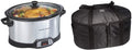 Hamilton Beach 8-Quart Programmable Slow Cooker With Digital Timer, Silver (33480) & Travel Case, Carrier Insulated Bag for 4, 5, 6, 7 & 8 Quart Slow Cookers (33002),Black