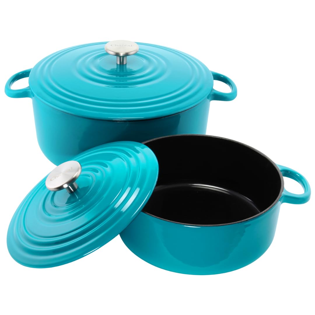 Chantal Cast Iron Dutch Oven, 7 qt, US Formulated Premium Enamel, Cobalt Blue
