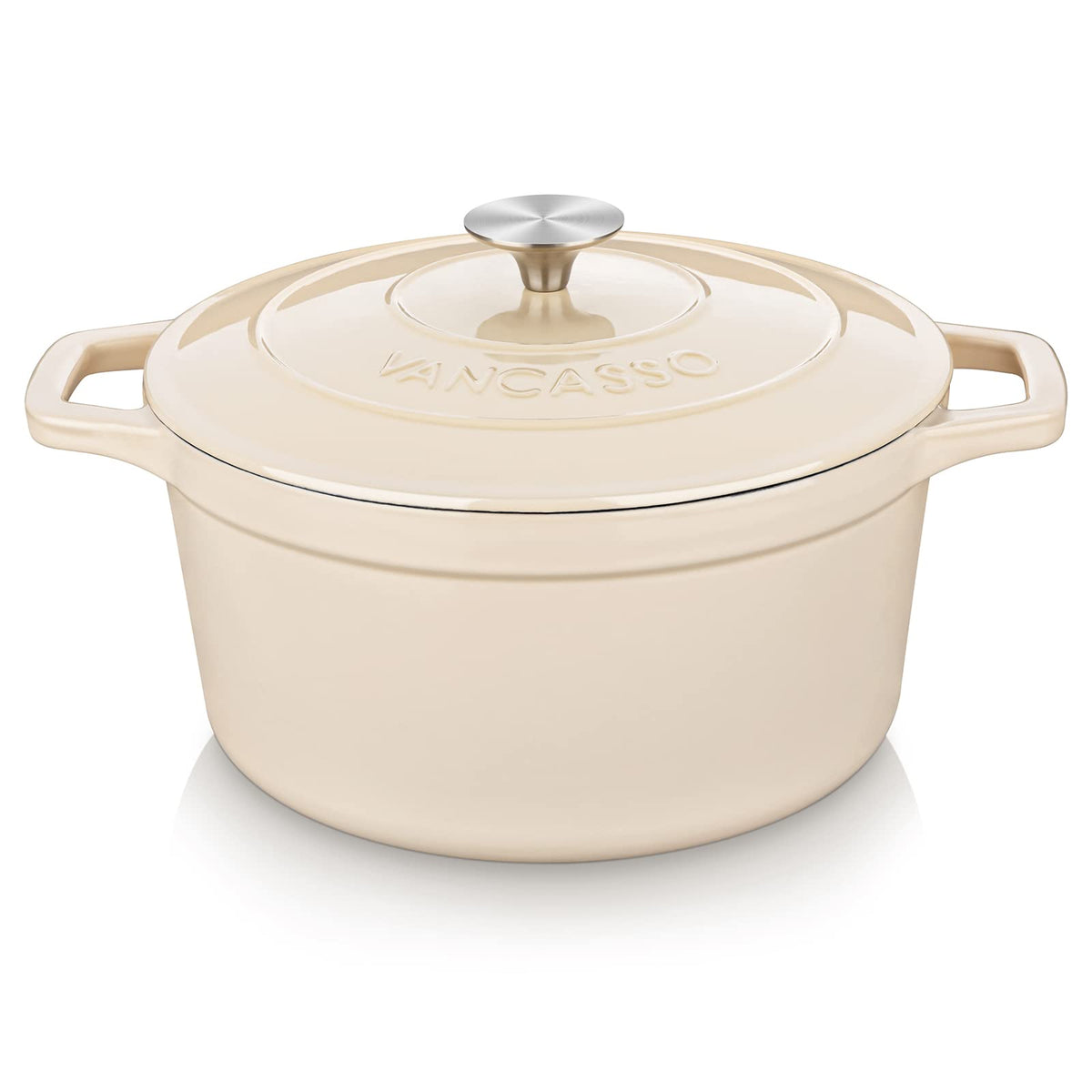 vancasso 2.5 Qt Enameled Cast Iron Dutch Oven with Lid, Blue