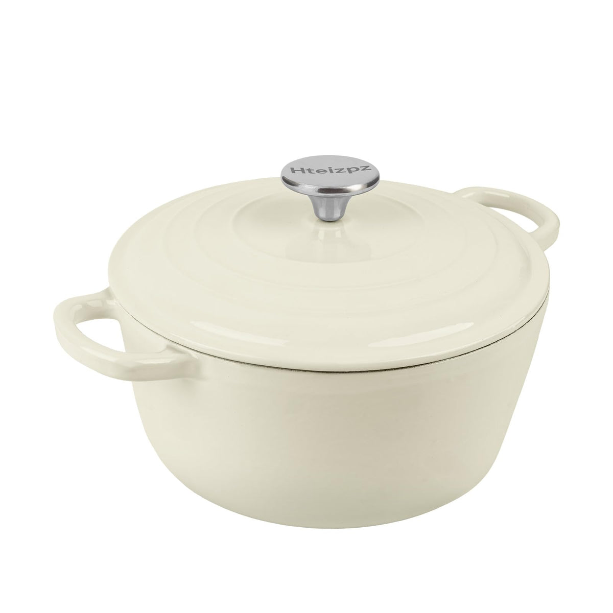 Enameled Cast Iron Dutch Oven Pot with Lid, 3.9 Quart Dutch Oven for Bread Baking, Oven Safe up to 500° F, Suitable for Bread Baking, Braising, Roasting, Stews, White