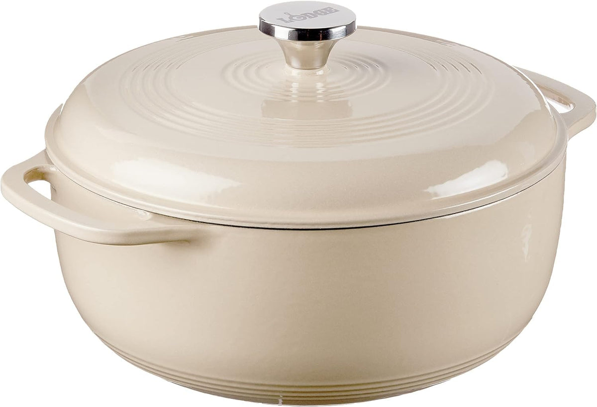 Lodge Essential Enamel Cast Iron Dutch Oven, 4.5 Quart, Caribbean Blue