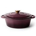 Vintage Style 6 Quart Dutch Oven Pot with Lid, Non Stick Enameled Cast Iron Dutch Oven for Bread Baking, Heavy-Duty, Oven Safe Ceramic Cookware Up to 500°F for Baking, Braising, Stews, Roasting, Purple