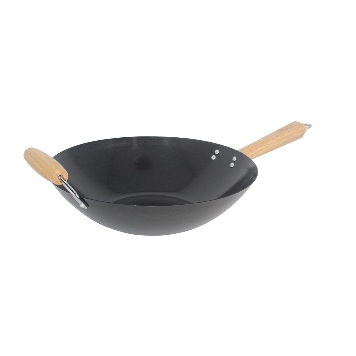 IMUSA 9.5 Inch Carbon Steel Nonstick Wok with Cool-touch Handle, Black