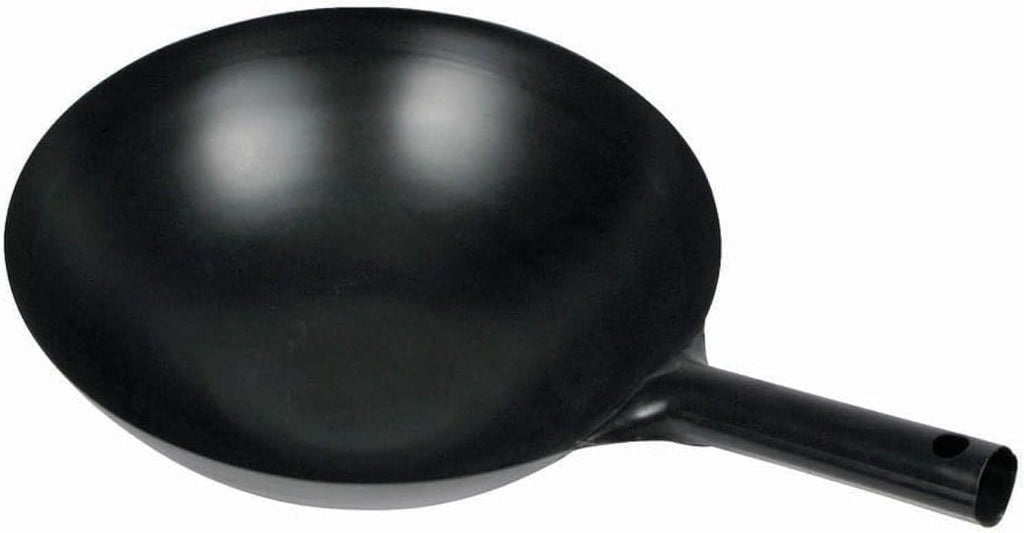 Winco 16" Black Carbon Steel Commercial Wok