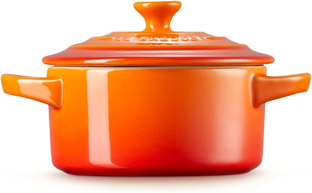 Le Creuset Stoneware Mini Round Cocotte, 8 oz., Flame