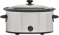 Slow Cooker, 6 Quart, Stainless Steel, Removable Stoneware Crock, 3 Temperature Settings, for Family Meals