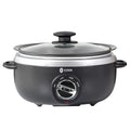 3.5 Quart Slow Cooker with 3 Heat Settings, Non-Stick and Dishwasher Safe, Removable Ceramic Pot Tempered Glass Lid, Cool Touch Handles for Entrees, Soups, Stews, Ivory White