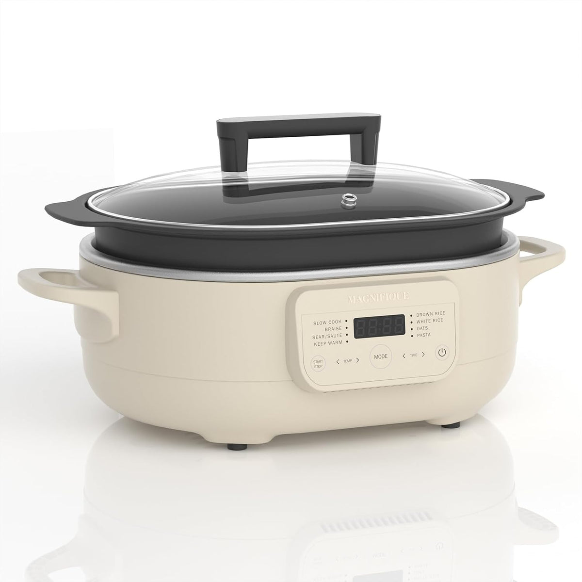 MAGNIFIQUE 6 Quart Multi-Cooker with 8-in-1 Casserole Programmable Slow Cooker, Dutch Oven, Pasta, Nonstick, Oven Safe Pot to 500°F Oatmeal