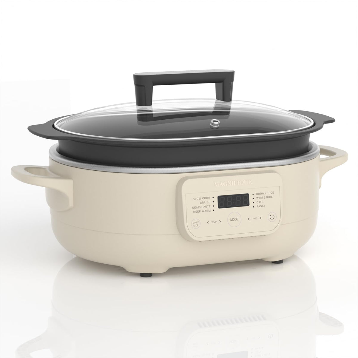 MAGNIFIQUE 6 Quart Multi-Cooker with 8-in-1 Casserole Programmable Slow Cooker, Dutch Oven, Pasta, Nonstick, Oven Safe Pot to 500°F Oatmeal