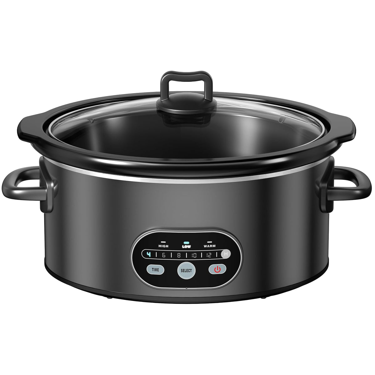 NEWBULIG Slow Cooker 6 Quart, Large Slow Cooker, Ceramic Nonstick Coating, 3 Adjustable Temp Multi Cookers with Dishwasher Safe Stoneware Pot & Tempered Glass Lid, 35in Tangle Free Cord Wrap, Black