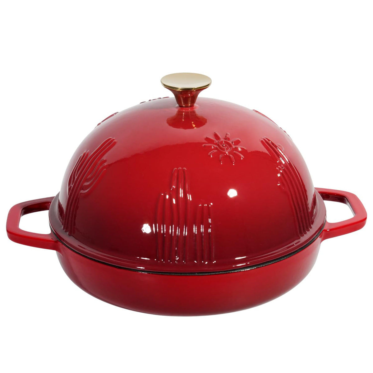 Flavehc Bread Oven Cast Iron Bread Dutch Oven with Cloche Lid for Bread Baking Darkcyan Enameled Cast Iron Bread Oven with Dome Lid for Sourdough, 9.8 Inches