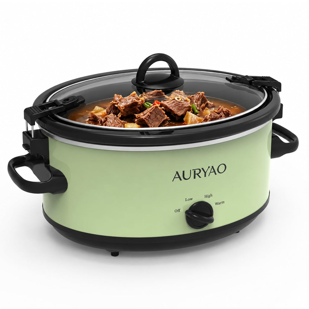 6 Quart Slow Cooker with Locking Lid, Includes 5 Liners, Serves 6-8