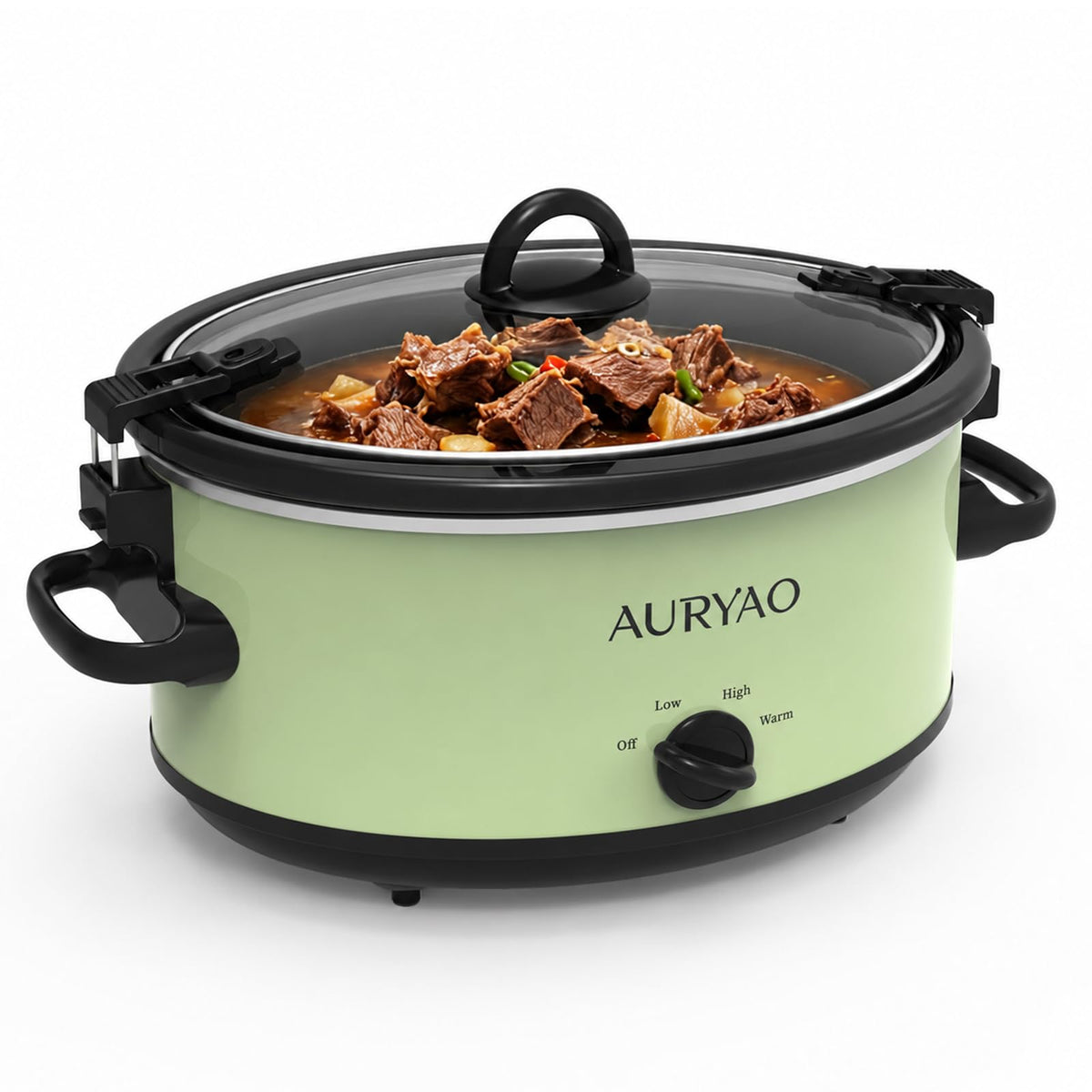 6 Quart Slow Cooker with Locking Lid, Includes 5 Liners, Serves 6-8