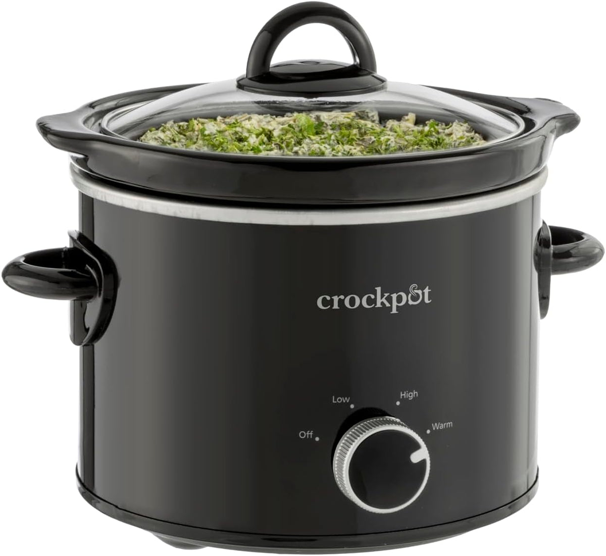 Crock-Pot 2-Quart Manual Slow Cooker, Feeds 2+ People, Great for Small Meals, Dips, & Sides; Removable Stoneware is Oven & Dishwasher-Safe, Black