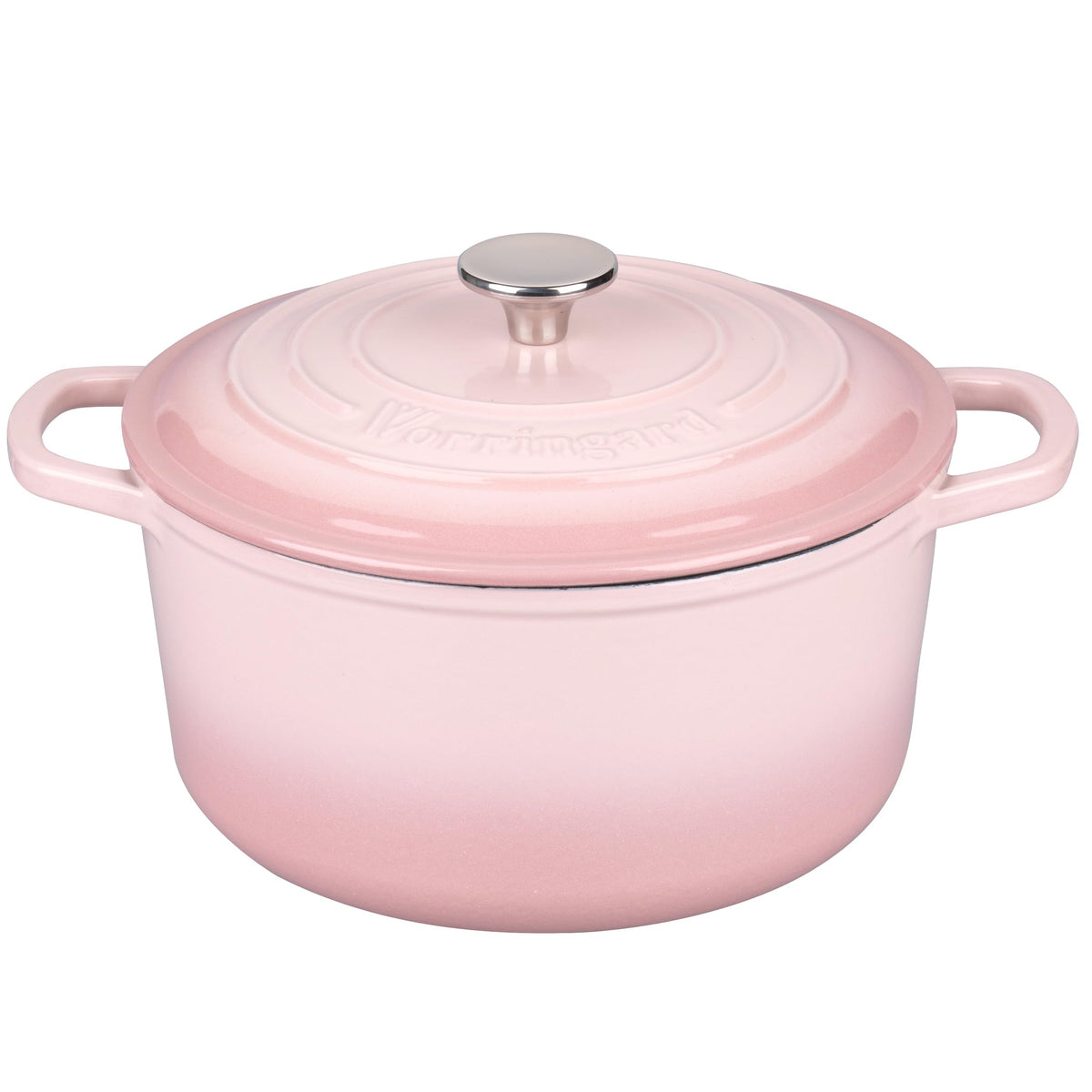 VORRINGARD Enameled Cast Iron Dutch Oven Pot with Lid, for Sourdough Bread Baking, Round Dutch Ovens, 4.5 Quart, Pink