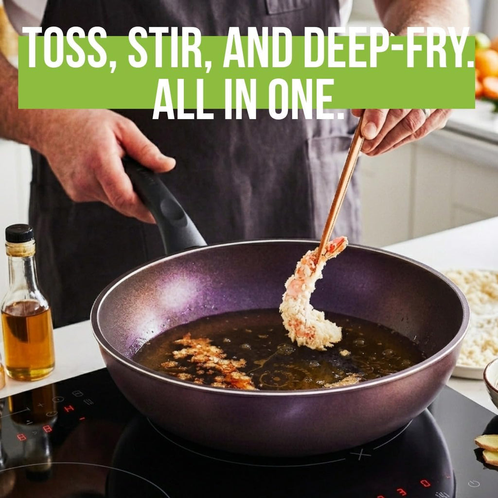 TECHEF - Art Pan 12" Wok/Stir-Fry Pan, Coated 5 times with Teflon Select Non-Stick Coating (PFOA Free) - Made in Korea
