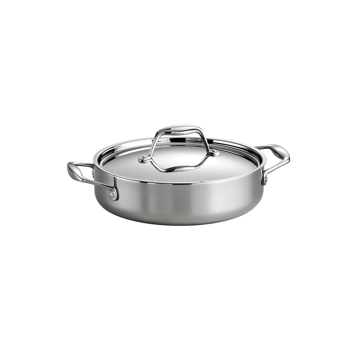 Tramontina Signature Tri-Ply Clad Stainless Steel 12.5-Inch Wok with lid
