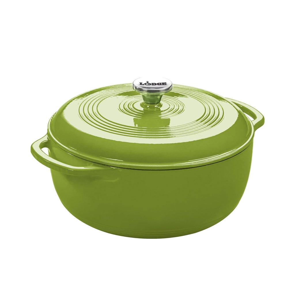 Lodge Essential Enamel Cast Iron Dutch Oven, 6 Quart, Oyster White