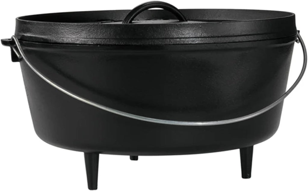 Lodge Pre-Seasoned Cast Iron Deep Camp Dutch Oven with Lid, 10 Quart