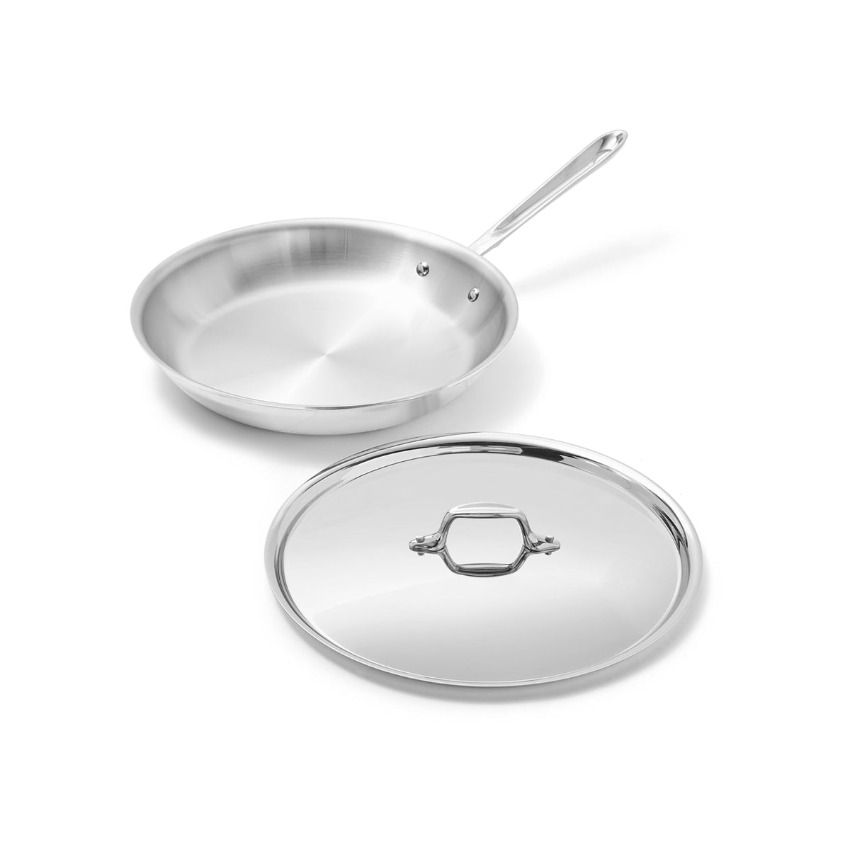 All-Clad D3® Stainless Steel 12" Fry Pan with Lid, Made in the USA