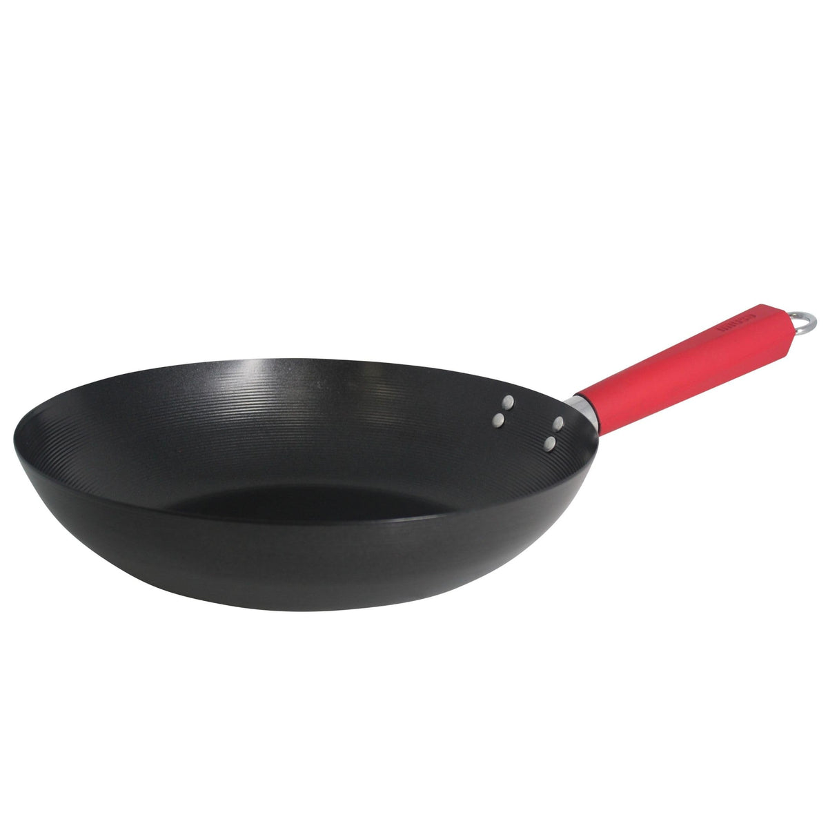 IMUSA 9.5 Inch Carbon Steel Nonstick Wok with Cool-touch Handle, Black