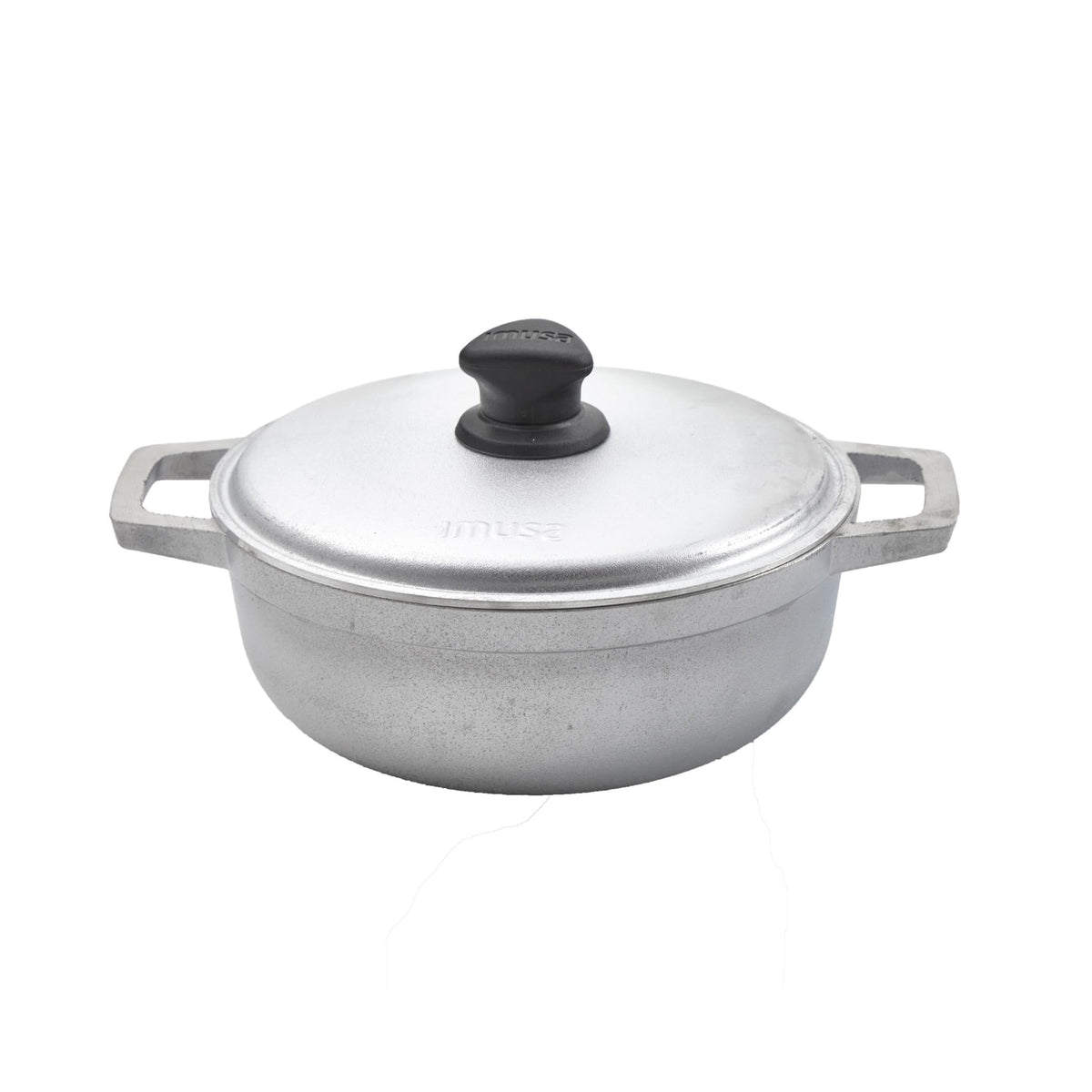 IMUSA 7.5 Quart Traditional Natural Made in Colombia Caldero with Lid for Cooking and Serving,Silver