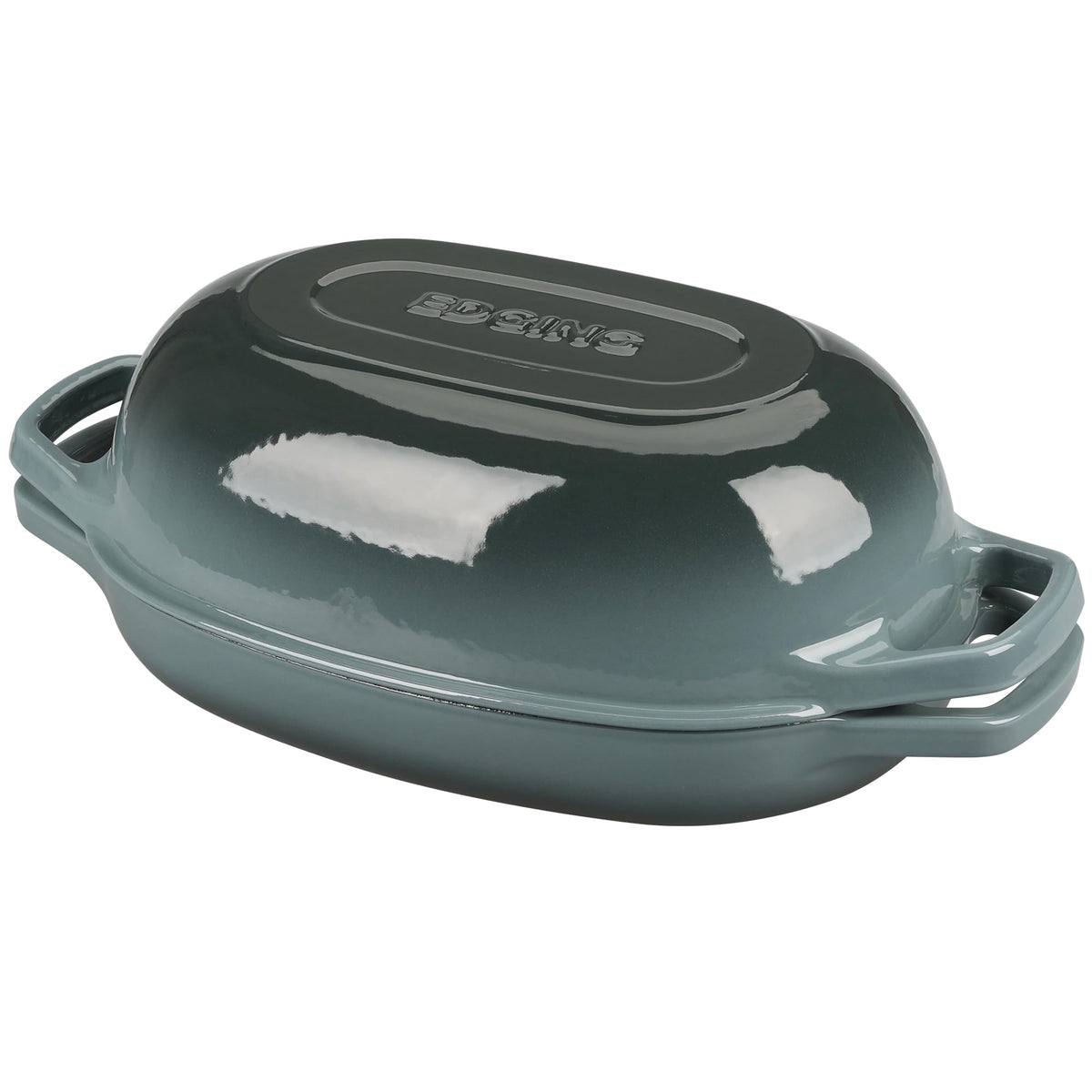 EDGING CASTING Enameled Cast Iron Oval Dutch Oven Pot with Lid, Dutch Oven for Sourdough Bread Baking, Bread Oven, Bread Dutch Oven, Oval Bread Pan, 5qt, White