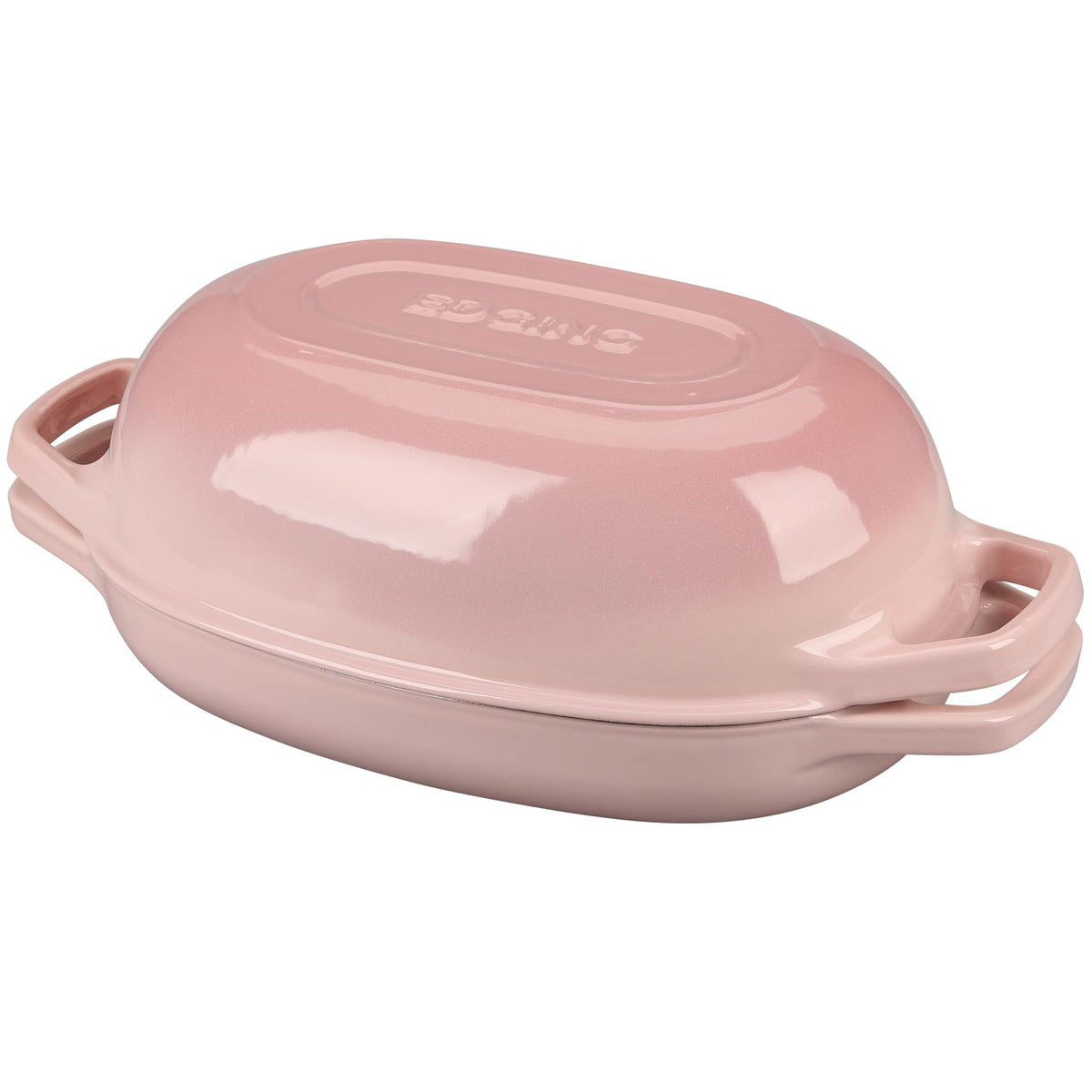 EDGING CASTING Enameled Cast Iron Oval Dutch Oven Pot with Lid, Dutch Oven for Sourdough Bread Baking, Bread Oven, Bread Dutch Oven, Oval Bread Pan, 5qt, White