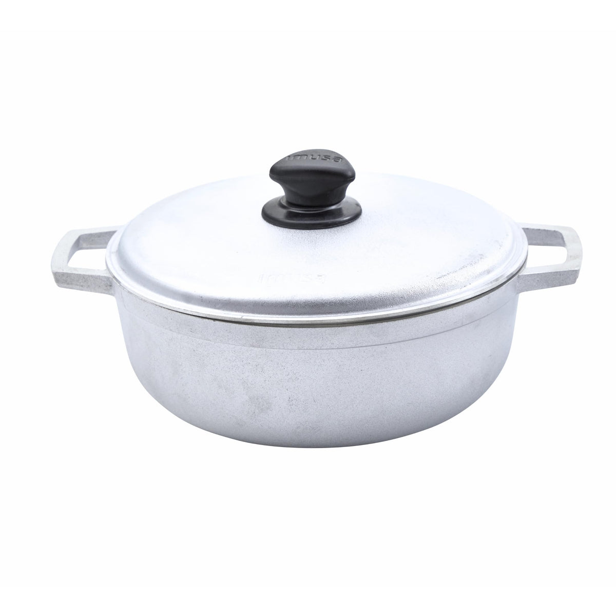 IMUSA 7.5 Quart Traditional Natural Made in Colombia Caldero with Lid for Cooking and Serving,Silver