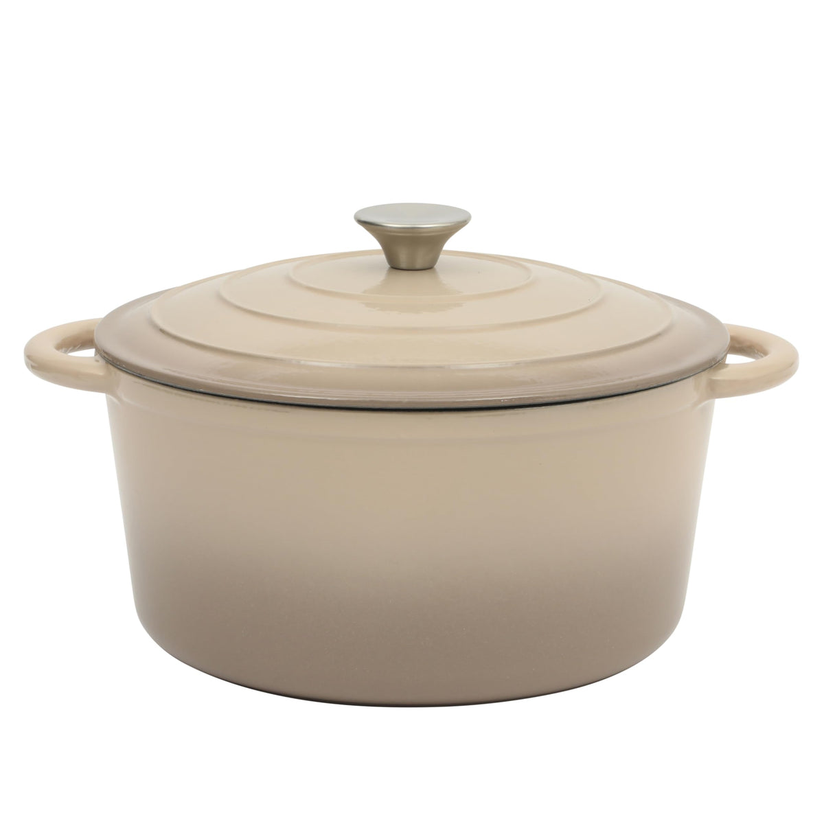 Gibson Home Addlestone 2.65 Quart Round Enamel Cast Iron Dutch Oven Pot With Lid & Dual Handles - Gradient Red