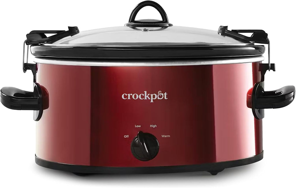 Crock-Pot Cook and Carry Manual Portable Slow Cooker, Red, 6 Quart Oval