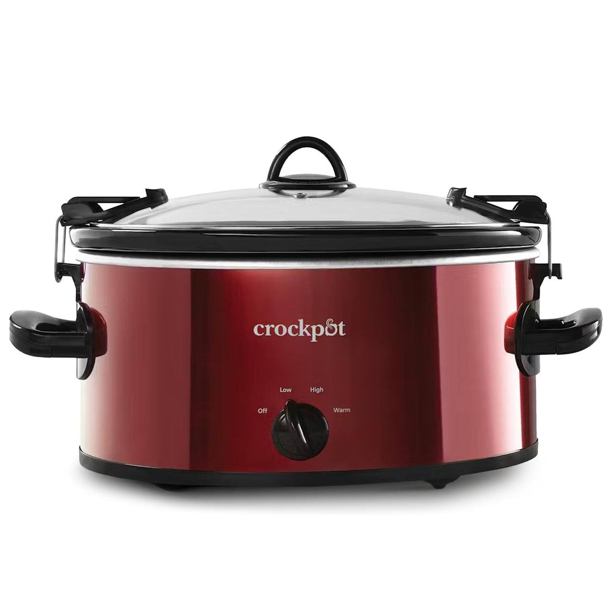 Crock-Pot Cook and Carry Manual Portable Slow Cooker, Red, 6 Quart Oval