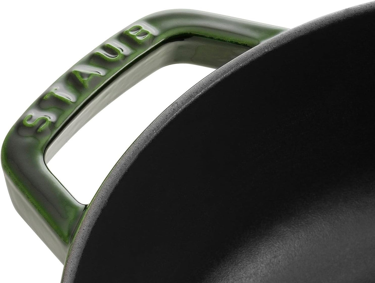 Staub Braiser 40511-478 Saute Pan, Basil Green, 11.0 inches (28 cm), Large, Both Handed, Enameled Pot, Shallow Type, Sukiyaki, Induction Compatible, Japanese Authentic Product