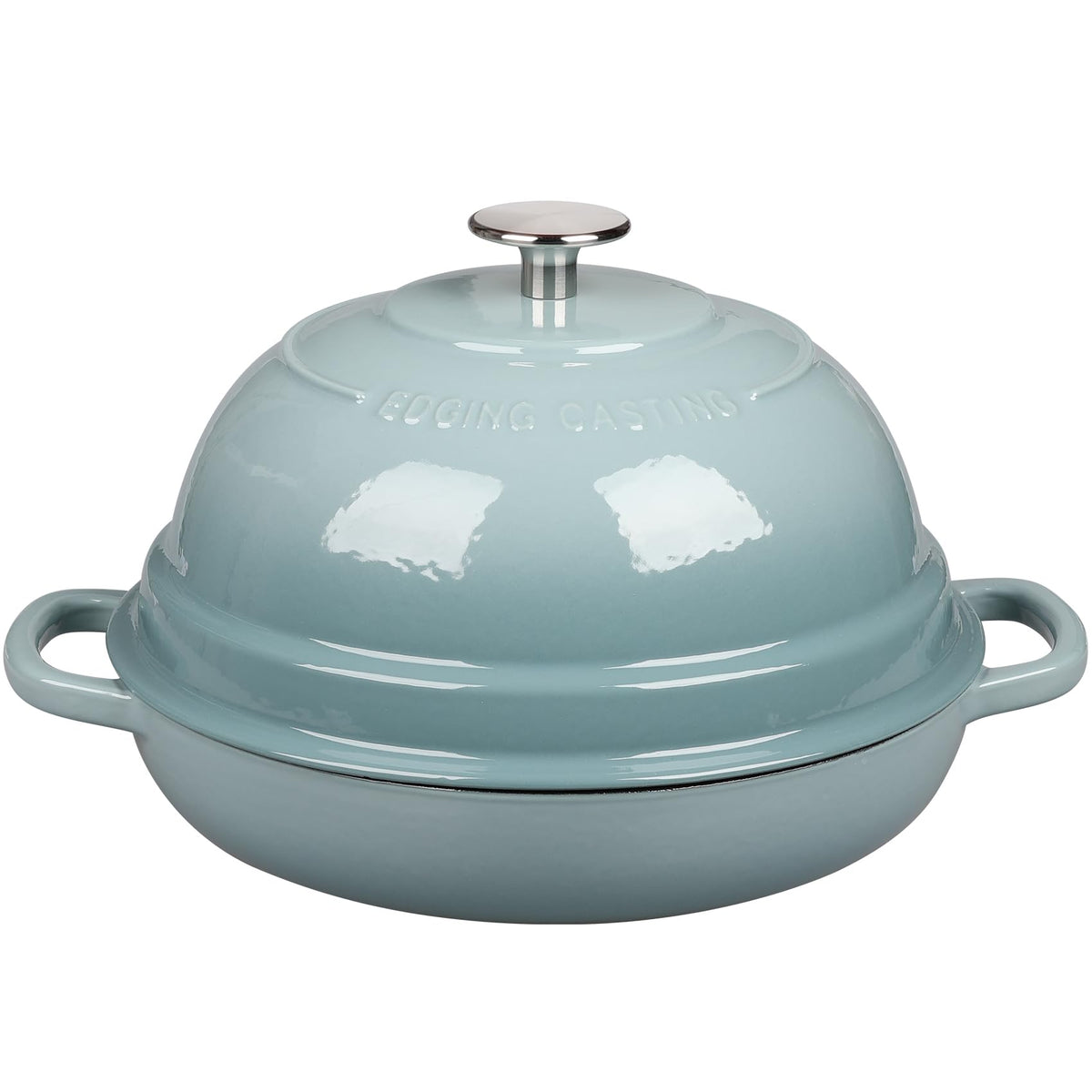 EDGING CASTING Enameled Cast Iron Dutch Oven Pot with Lid, Round Bread Oven for Homemade Sourdough Bread Baking, 6 Quart, Seasalt