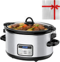 6 Quart Programmable Slow Cooker with Locking Lid, Adjustable Timer