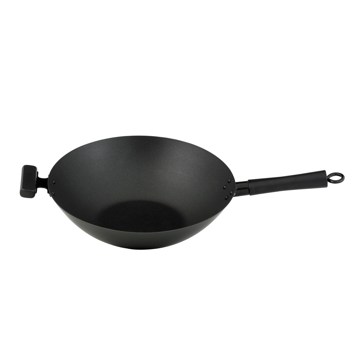 Helen's Asian Kitchen Carbon Steel Mini Wok, 8-Inch, Flat Bottom Chinese Stir Fry Pan With Rubberwood Handle For Single-Serve Stir Fry, Fried Rice, Noodles, And Asian Cooking