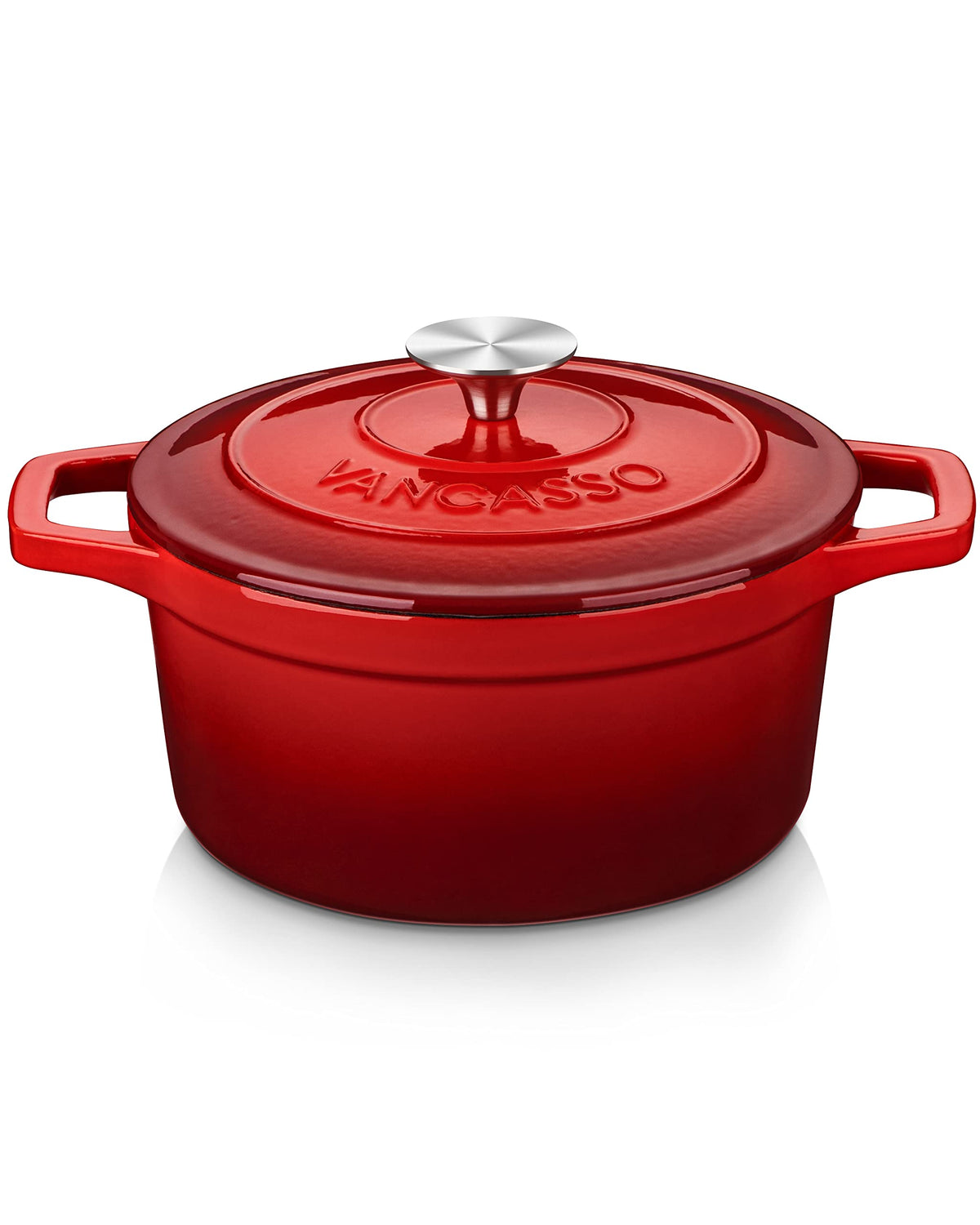 vancasso 2.5 Qt Enameled Cast Iron Dutch Oven with Lid, Blue