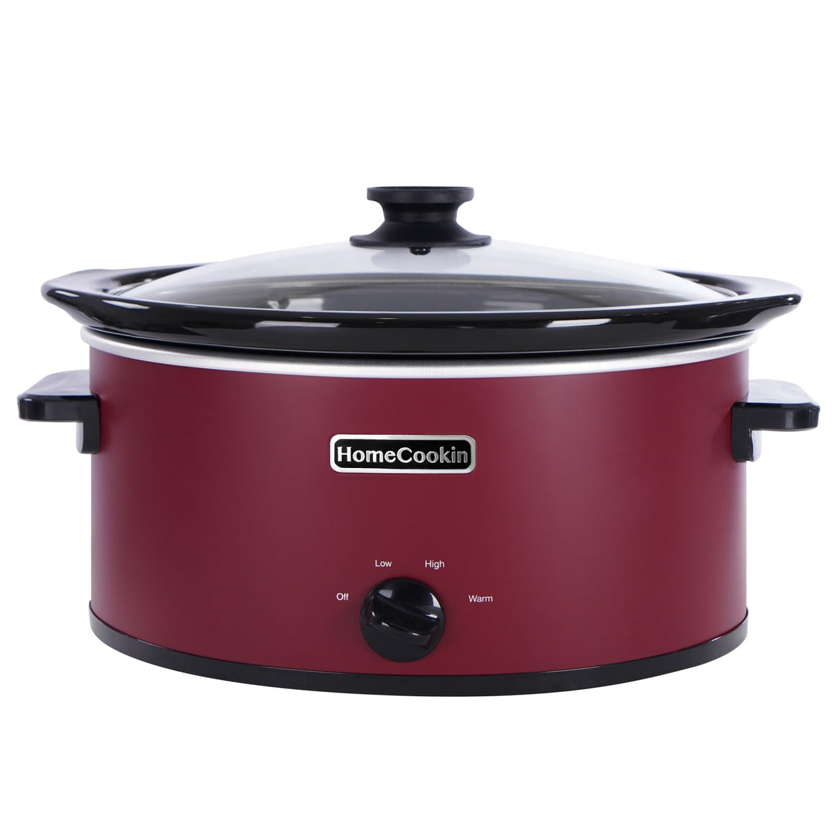 HOMECOOKIN 8 Quart Programmable Slow Cooker, Kitchen Appliances, Perfect Kitchen Small Appliance for Family Dinners, Red Stainless Steel
