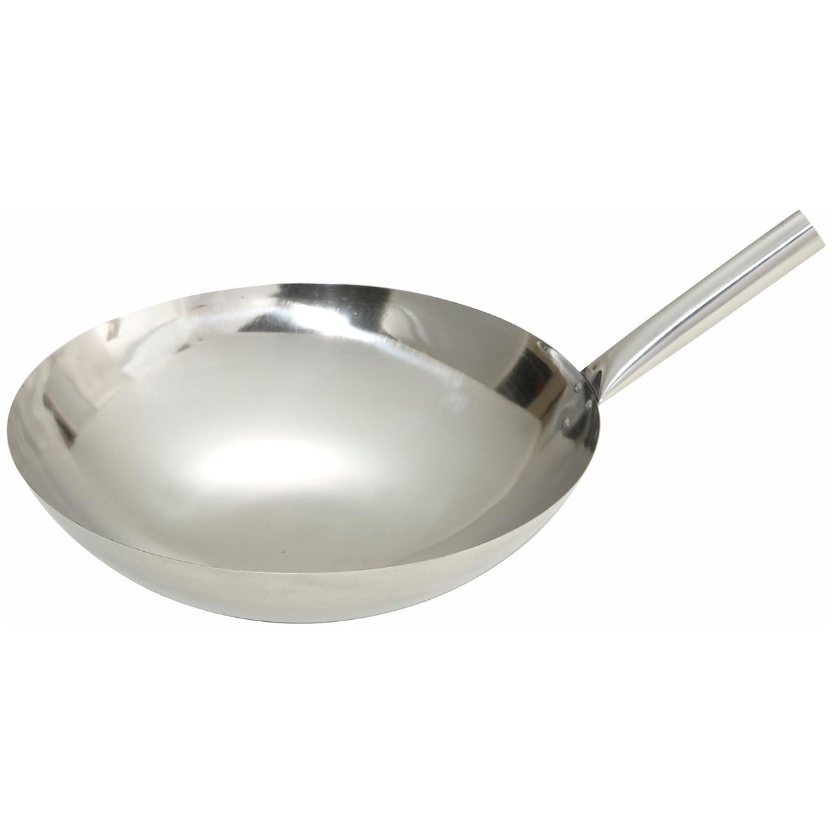 Winco 16" Black Carbon Steel Commercial Wok