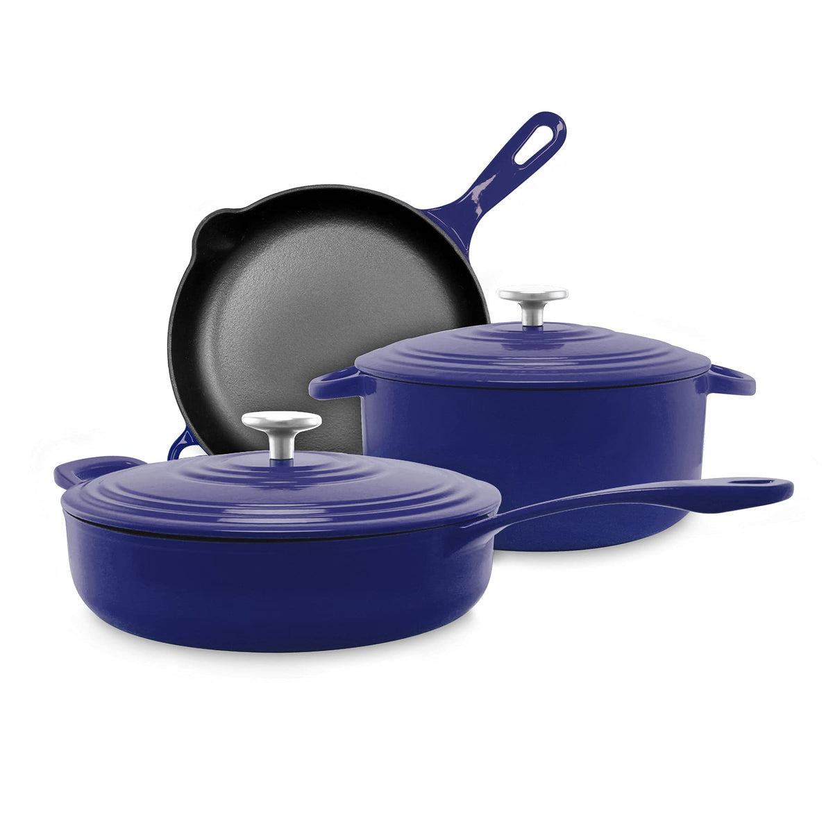 Chantal Cast Iron Dutch Oven, 7 qt, US Formulated Premium Enamel, Cobalt Blue